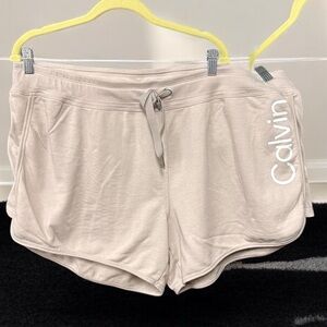 Calvin Klein performance women’s plus size 3X athletic shorts solid beige logo
